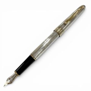 Excellent condition ▼ MONTBLANC Vintage Meisterstück Solitaire 1448 Classic 925 18K EF nib sterling silver white star fountain pen silver gold West Germany made Total weight 28.10g Men's