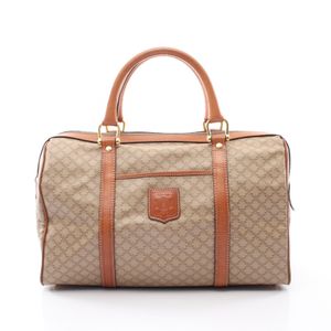 [Used] Celine CELINE Boston Bag Macadam Beige/ Braun PVC Coated Canvas Leather Macadam Boston Women's Used B
