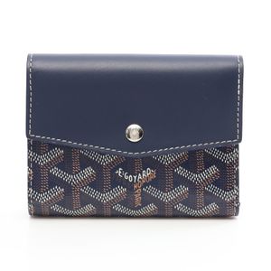 【二手】Goyard GOYARD三折錢包 Saint Gabrielle 錢包 海軍藍 PVC 塗層帆布皮革 Saint Gabrielle 錢包 女士二手 A