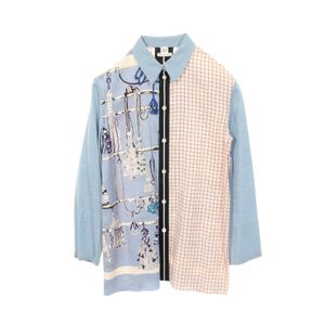 [Used] Hermes HERMES All-over print long-sleeved silk shirt for women Used B