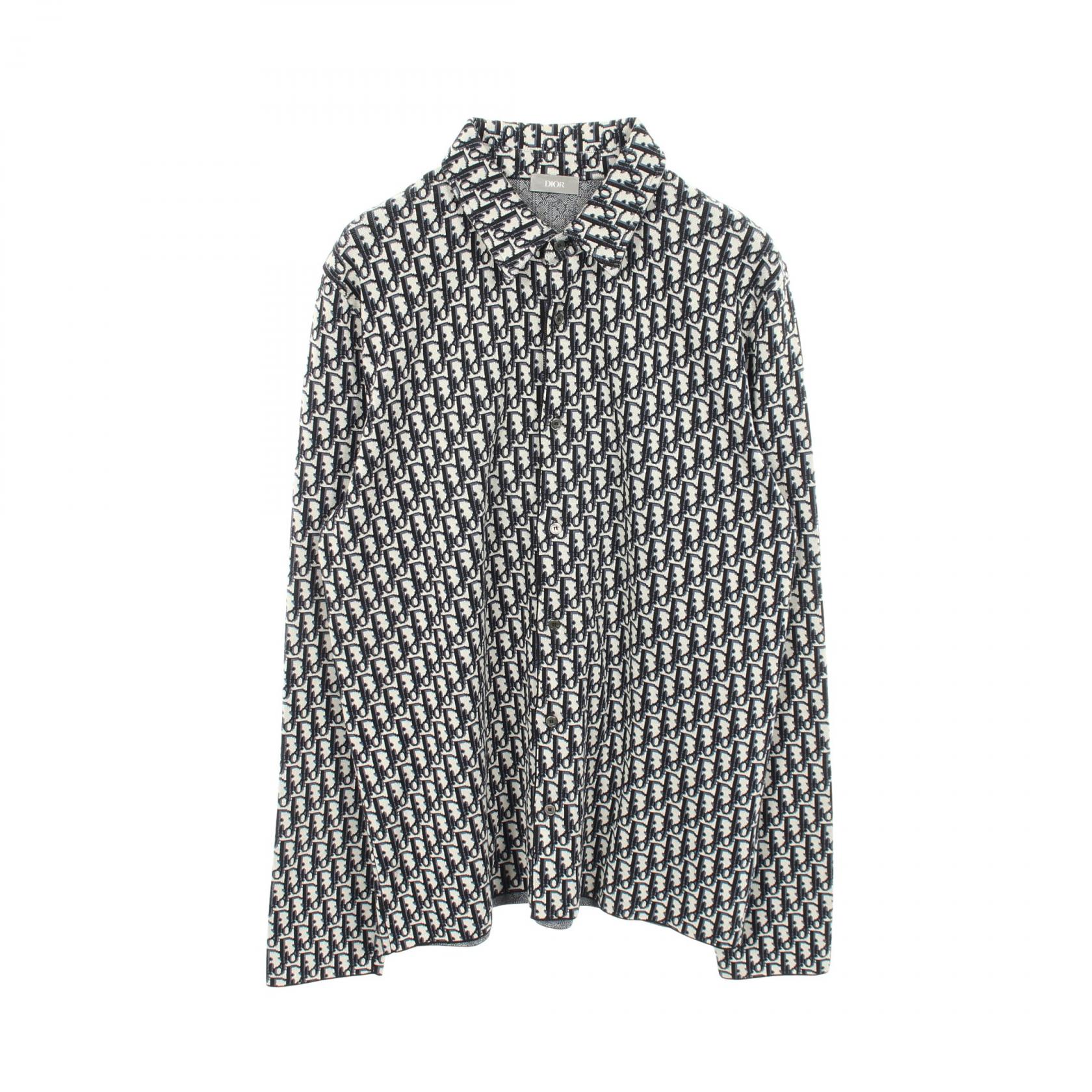 Used] Dior Oblique Cotton Jacquard Long-Sleeve Overshirt
