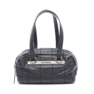 [Used] Chanel Boston Bag Chocolate Bar Black Caviar Skin (Grained Calf) Chocolate Bar Handbag Women's Used B