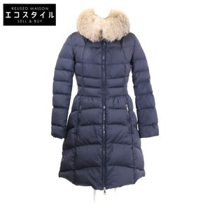 Moncler HIRONDELLE Blue Frost Fox Fur Down Jacket, Size O [Used]