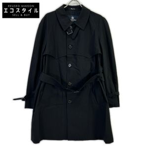 Aquascutum black belted coat, size 38 [Used]