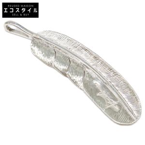 Kenshiro [Excellent Condition] SILVER Japanese Engraved Feather Necklace L [Used]