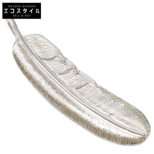 Kenshiro [Excellent Condition] SILVER Japanese Engraved Feather Necklace L [Used]