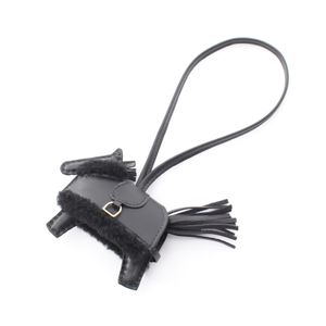 [Pre-owned] Hermes HERMES Charm Rodeo PM Robeo Plush Black Wool Rodeo Robeo Plush PM Black Women's Unused