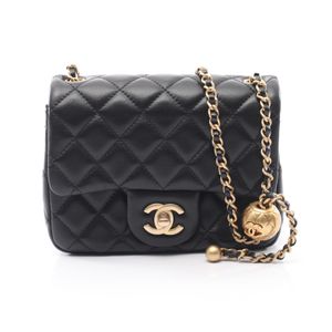 [Used] Chanel CHANEL Shoulder Bag Mini Matelassé Black Lambskin (Sheepskin) Mini Matelassé Chain Shoulder Women's Used A