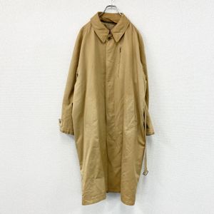 BARNEYS NEW YORK trench coat, padded, 3 pockets, concealed placket, camel color, size LL, vintage.