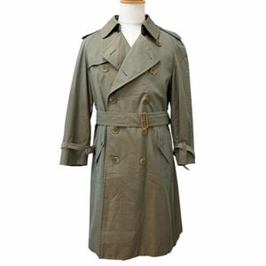 Mint condition □ Burberrys vintage 100% cotton trench coat with Nova check lining, iridescent finish, men's size 90-165.