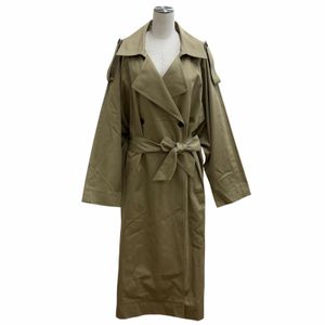 Unused ★ KALLMEYER 2024 model 24-020-570-0005-1-0 100% Cotton Belted Extra Long Trench Coat Beige Size 1 Made in USA Authentic Women's Original Price ¥154,000