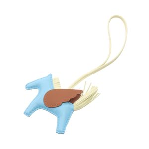 [Pre-owned] Hermes Charm Rodeo Pegasus PM Celeste/Jaune Milton/Gold Leather Rodeo Pegasus PM Celeste/Jaune Milton/Gold Women's