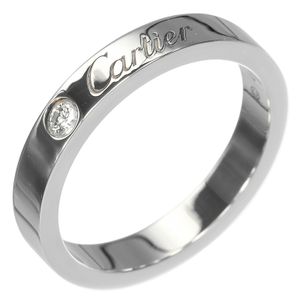 卡地亞 C de Cartier刻字戒指，8 號，Pt950 鉑金 x 鑽石，約 4.85 克，女士款 [二手]