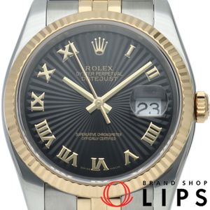 Rolex Datejust 36 Men's Watch, Jubilee Sunbeam Dial, Datejust 36 116233 (D), Box, Warranty, K18YG/SS, Men's Watch, Black, Polished, 2005, Excellent Condition [Used]