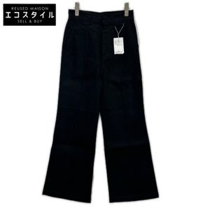 Lanvin en Bleu Black Front Seam Denim Flare Pants, Size 36 [Used]