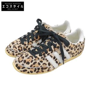 Adidas Originals JAPAN W Low-Cut Sneakers with Calf Hair and Leopard Print, Beige/ Braun , Size 23.5cm (US), KI6687, Size 6 1/2 (Used)