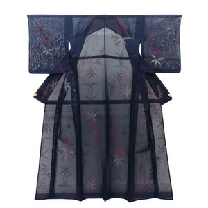 絲綢薄紗和服，帶有小花紋布料（不含金銀線）[二手]