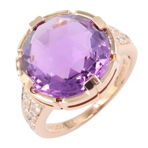 [Pre-owned] Bulgari BVLGARI Ring - Parentesi Cocktail Amethyst Diamond Ring K18PG (Pink Gold) Diamond Parentesi Cocktail Amethyst Diamond Ring