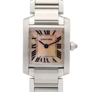[สินค้ามือสอง] คาร์เทียร์ CARTIER นาฬิกาข้อมือ Tank Française SM W51028Q3 หน้าปัดมุกสีชมพู สแตนเลสสตีล สำหรับสุภาพสตรี สภาพ A