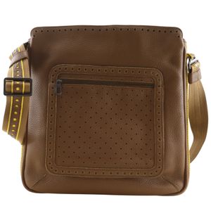 BOTTEGA VENETA 穿孔设计单肩包/斜挎包 真皮 棕色 可斜挎、肩背、A5尺寸 拉链 男女通用【二手】