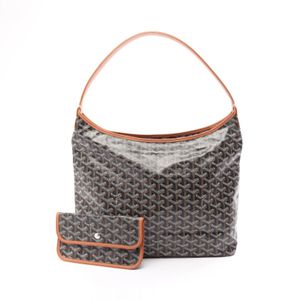 【二手】Goyard GOYARD Hobo包，黑色/ブラウンPVC塗層帆布皮革，單肩包（BOHEMEPMLTY01CL03P）