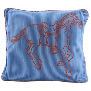 Hermes 에르메스 Western & Company 미니 쿠션 인테리어 소품 코튼 블루/오렌지 Western & Company Mini Cushion _【중고】