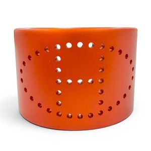 Mint condition ☆ HERMES Evelyne Bangle Aluminum H Logo Chaine d'Ancre Bracelet Bangle Orange Made in USA Women's