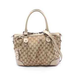 【二手】Gucci GUCCI Sukey GG帆布兩用手提包 247902 米色/金色帆布皮革 Sukey 兩用手提包 女士二手 A