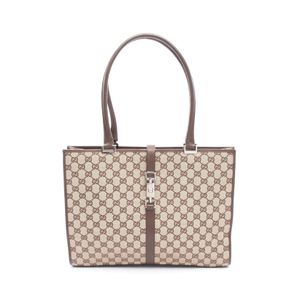 [중고] Gucci 구찌 토트백 GG 캔버스 002･1074 베이지/브라운 캔버스 레더 재키 토트백 여성용 Used B