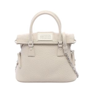 【二手】 Maison Margiela 5AC Micro 2WAY 手袋 S56WG0081 白色皮革 5AC Micro 女士二手 A