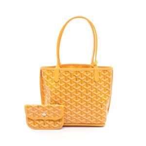 【二手】Goyard GOYARD托特包 Anjou 迷你手拿包 黃/黑/白 PVC塗層帆布 皮革 Ange 迷你 女士 二手 A