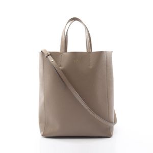【二手】Celine CELINE Tote Bag Vertical Small Cabas 2WAY Greige Leather Vertical Cabas Small Women's Used B