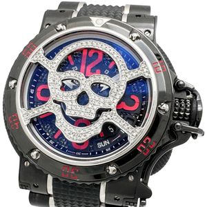 AQUANAUTIC King Kuda Subdiver KSP22NRNCSKLS22 Skeleton Back Skull Mask Watch Stainless Steel/Rubber Automatic Black Dial Men's [Used]