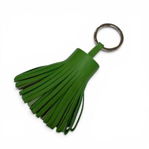 Mint condition ☆ HERMES Carmen Agneau Milo Vert Yucca/Vert Fizz/Mauve Pale Tricolor Bag Charm, W stamp, Made in France, Women's, with box.