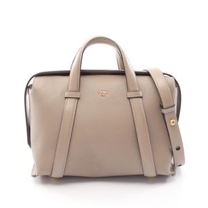 【二手】FENDIBoston 365 中型兩用手提包，8BL152，灰褐色皮革，女士，二手 A