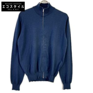 Zanone Z0361 Navy Middle Neck Full Zip Knit [Used]