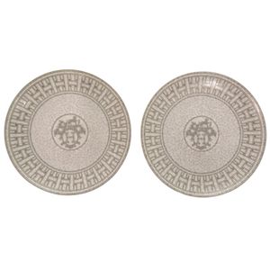 近全新愛馬仕 Mosaic 24 鉑 P035007P 陶瓷馬紋皮革Plate盤 1605 [二手] 愛馬仕