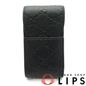 グッチ シガレットケース  181716 グッチシマ レディース ブラック【中古】
