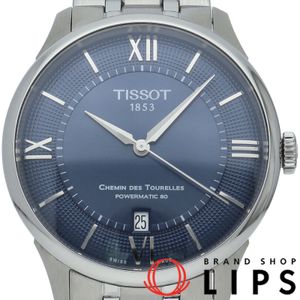 天梭 Chemin des Tourelles Powermatic 80 腕錶 39mm T139.807.11.048.00 附錶盒、保固卡、錶帶，不鏽鋼材質，男士腕錶，藍色，拋光處理，成色極佳 [二手]