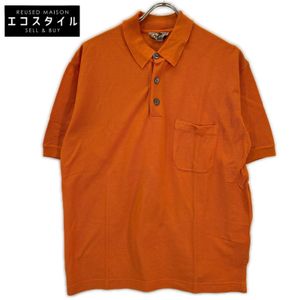 Hermes Orange Cotton H Logo Polo Shirt, Size M [Used]