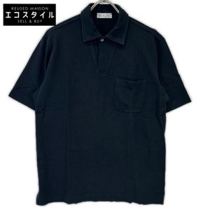 Loro Piana Black Cotton Polo Shirt with Chest Pocket, Size 50 [Used]