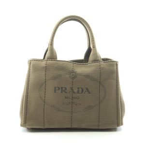【中古】 プラダ PRADA トートバッグ CANAPA カナパ 1BG439 カーキ キャンバス カナパ ミニ トート レディース Used B