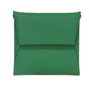 중고 HERMES 에르메스 바스티아 베르소 존 밀턴 라이트 그린 파스텔 옐로우 바이컬러 스냅 버튼 코인케이스/동전지갑 미사용 보 에プソン 베르 베르티고 H078477CKAR