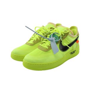 [Used] Nike x OFF-WHITE Air Force 1 Low Neon Color AO4606-700 Suede Sneakers - Men's, Unused