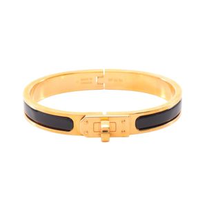 [Used] Hermes HERMES Bangle Mini Clic Kelly PM Black GP (Gold Plated) Mini Clic Kelly Women's Used A