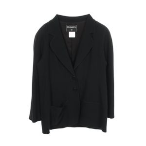 [Used] Chanel Tailored Jacket with Coco Mark Buttons P12416V07184 BK Wool Tailored Jacket Women's Used A