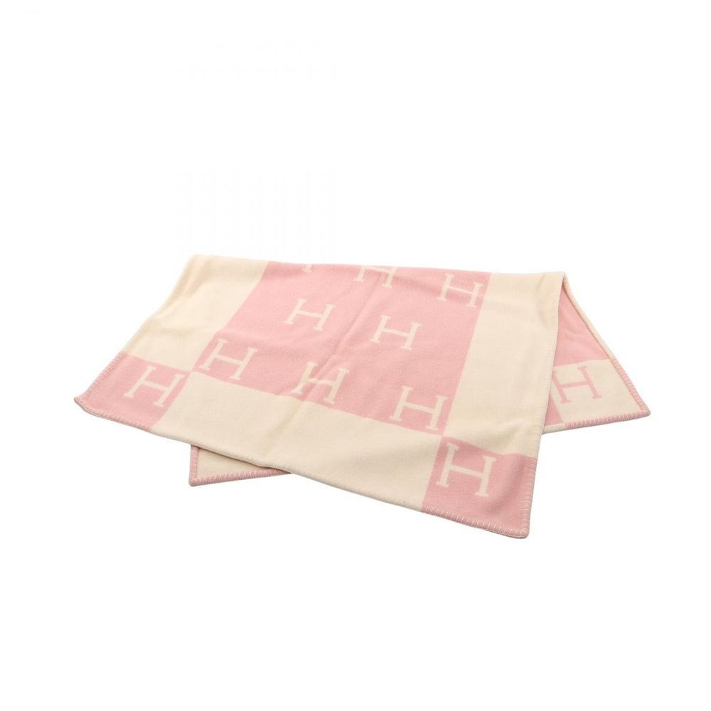 【二手】愛馬仕 HERMES Baby Plaid Avalon PK/WH 羊毛 Avalon 毯 女士二手 B