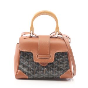 【二手】Goyard GOYARD Saigon Mini 2WAY SAIGONMINTY01CL03P 黑色/ブラウンPVC塗層帆布皮革 Saigon Mini 軟包 女士