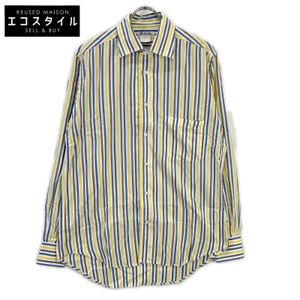 Loro Piana Yellow x Navy Cotton Stripe Long-Sleeve Shirt, Size S [Used]