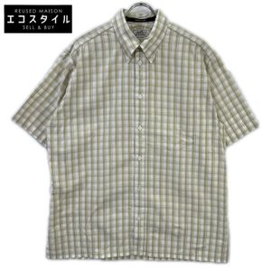 Hermes Beige Check Cotton Short-Sleeve Shirt, Size 41 [Used]